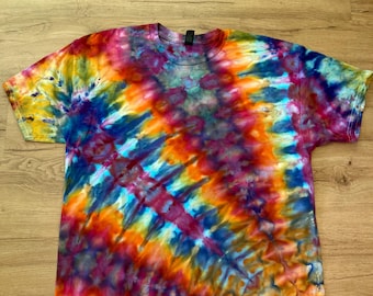 Xl Shirt | fractal Tie Dye Shirt | Psychedelic T Shirt | Galaxy Ice Dye Shirt | Festival Shirt | Mandala Psytrance Shirt | Geode Tie Dye