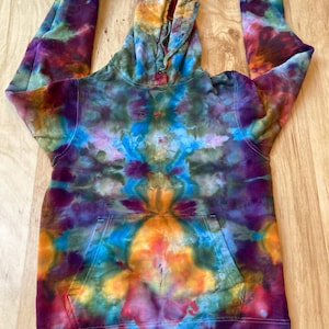 Small Hoodie Psychedelic Hoodie | Tie Dye Hooded Sweatshirt | Galaxy Ice Dye Hoodie | Festival Apparel | Oversized Spiral Hoodie