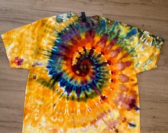 Xl Shirt | Spiral Tie Dye Shirt | Psychedelic T Shirt | Galaxy Ice Dye Shirt | Festival Shirt | Mandala Psytrance Shirt | Geode Tie Dye