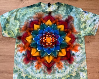 Xl Shirt | Mandala Tie Dye Shirt | Psychedelic T Shirt | Galaxy Ice Dye Shirt | Festival Shirt | Mandala Psytrance Shirt | Geode Tie Dye