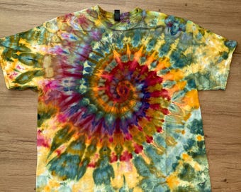 Xl Shirt | Spiral Tie Dye Shirt | Psychedelic T Shirt | Galaxy Ice Dye Shirt | Festival Shirt | Mandala Psytrance Shirt | Geode Tie Dye
