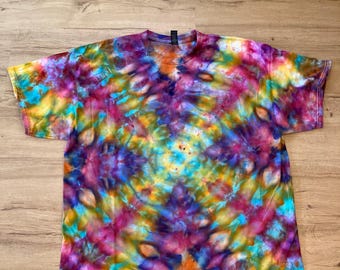 2Xl | fractal Tie Dye Shirt | Psychedelic T Shirt | Galaxy Ice Dye Shirt | Festival Shirt | Mandala Psytrance Shirt | Geode Tie Dye