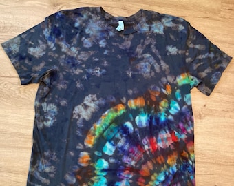 Camiseta Tie Dye 2XL, experimento inverso, mandala psicodélico, caleidoscopio, flor de loto, galaxia, tinte de hielo