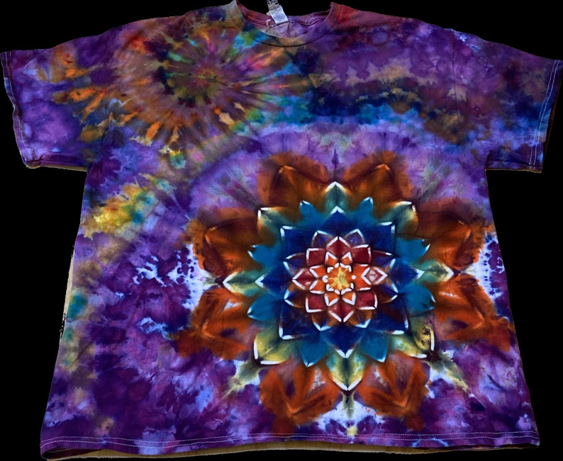 Xl Shirt Special Tie Dye Shirt Psychedelic T Shirt Galaxy Ice Dye Shirt Festival Shirt Mandala Psytrance Shirt Geode Tie Dye image 4