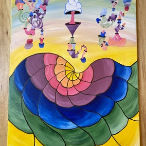 Original Psychedelic Painting | Acrylic Wall Art | Trippy Canvas Art | Surreal Painting | Psytrance Artwork | Geometric Wall Art