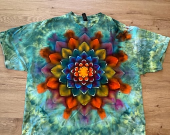 Xl Shirt | Mandala Tie Dye Shirt | Psychedelic T Shirt | Galaxy Ice Dye Shirt | Festival Shirt | Mandala Psytrance Shirt | Geode Tie Dye