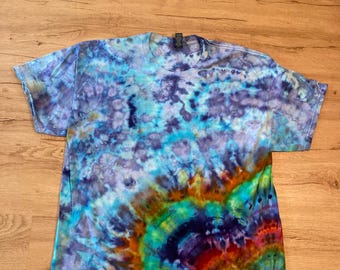 Camiseta XL / Camiseta Mandala Tie Dye / Camiseta Psicodélica / Camiseta Galaxy Ice Dye / Camiseta de Festival / Camiseta Mandala Psytrance / Camiseta Geode Tie Dye