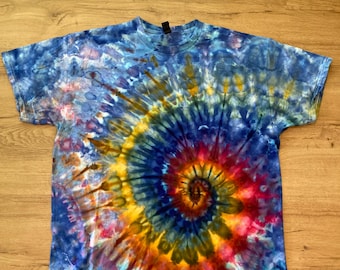 Xl Shirt | Spiral Tie Dye Shirt | Psychedelic T Shirt | Galaxy Ice Dye Shirt | Festival Shirt | Mandala Psytrance Shirt | Geode Tie Dye