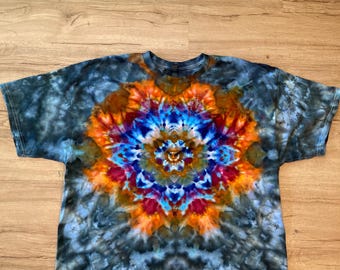 2Xl | Lotus Tie Dye Shirt | Psychedelic T Shirt | Galaxy Ice Dye Shirt | Festival Shirt | Mandala Psytrance Shirt | Geode Tie Dye