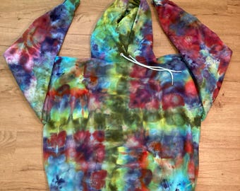 Sudadera con capucha grande / Sudadera psicodélica / Sudadera con capucha tie-dye / Sudadera con capucha Galaxy Ice Dye / Ropa para festivales / Sudadera con capucha espiral extragrande