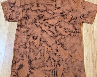 Kleines Shirt | Reverse Dye | Bleichen Tie Dye | T-Shirt Psychedelisch | Blumenmandala | Lotus Spiegelbild | Fraktal Galaxie Eisfarbstoff