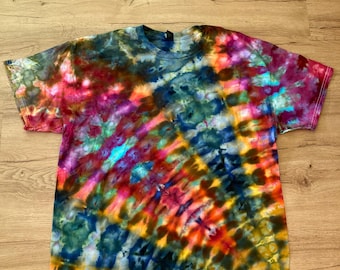 Xl Shirt | fractal Tie Dye Shirt | Psychedelic T Shirt | Galaxy Ice Dye Shirt | Festival Shirt | Mandala Psytrance Shirt | Geode Tie Dye