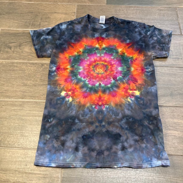 Small Shirt | Lotus Tie Dye Shirt | Psychedelic T Shirt | Galaxy Ice Dye Shirt | Festival Shirt | Mandala Psytrance Shirt | Geode Tie Dye