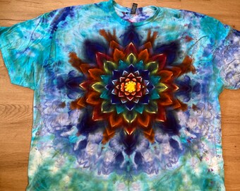 5XL Shirt | Mandala Tie Dye Shirt | Psychedelic T Shirt | Galaxy Ice Dye Shirt | Festival Shirt | Mandala Psytrance Shirt | Geode Tie Dye