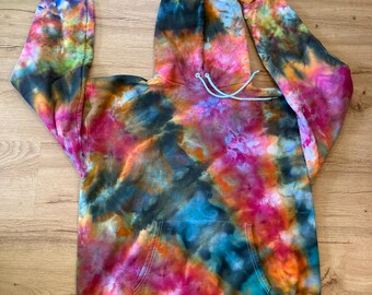 Medium Hoodie | Psychedelic Hoodie | Tie Dye Hooded Sweatshirt | Galaxy Ice Dye Hoodie | Festival Apparel | Oversized Spiral Hoodie