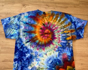 2Xl | Special Tie Dye Shirt | Psychedelic T Shirt | Galaxy Ice Dye Shirt | Festival Shirt | Mandala Psytrance Shirt | Geode Tie Dye