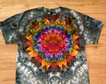 Xl Shirt | Mandala Tie Dye Shirt | Psychedelic T Shirt | Galaxy Ice Dye Shirt | Festival Shirt | Mandala Psytrance Shirt | Geode Tie Dye