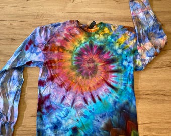 Medium Shirt | Handmade Special Mandala Shirt | Trippy Tie Dye | Lotus Flower Shirt | Oversized Tee | Psychedelic Shirt | Long Sleeve Tee