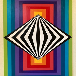 Original Psychedelic Painting | Acrylic Wall Art | Trippy Canvas Art | Surreal Painting | Psytrance Artwork | Geometric Wall Art