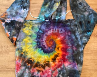 Sudadera XL / Sudadera psicodélica / Sudadera con capucha tie-dye / Sudadera con capucha Galaxy Ice Dye / Ropa para festivales / Sudadera con capucha espiral extragrande