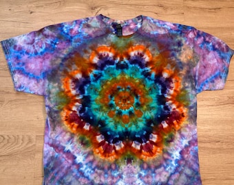 Camiseta XL / Camiseta Mandala Tie Dye / Camiseta Psicodélica / Camiseta Galaxy Ice Dye / Camiseta de Festival / Camiseta Mandala Psytrance / Camiseta Geode Tie Dye