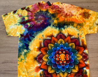 Xl Shirt | Special Tie Dye Shirt | Psychedelic T Shirt | Galaxy Ice Dye Shirt | Festival Shirt | Mandala Psytrance Shirt | Geode Tie Dye
