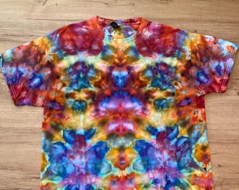 Xl Shirt | fractal Tie Dye Shirt | Psychedelic T Shirt | Galaxy Ice Dye Shirt | Festival Shirt | Mandala Psytrance Shirt | Geode Tie Dye