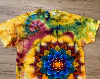 2Xl | Special Tie Dye Shirt | Psychedelic T Shirt | Galaxy Ice Dye Shirt | Festival Shirt | Mandala Psytrance Shirt | Geode Tie Dye