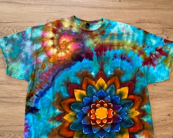 2Xl | Special Tie Dye Shirt | Psychedelic T Shirt | Galaxy Ice Dye Shirt | Festival Shirt | Mandala Psytrance Shirt | Geode Tie Dye
