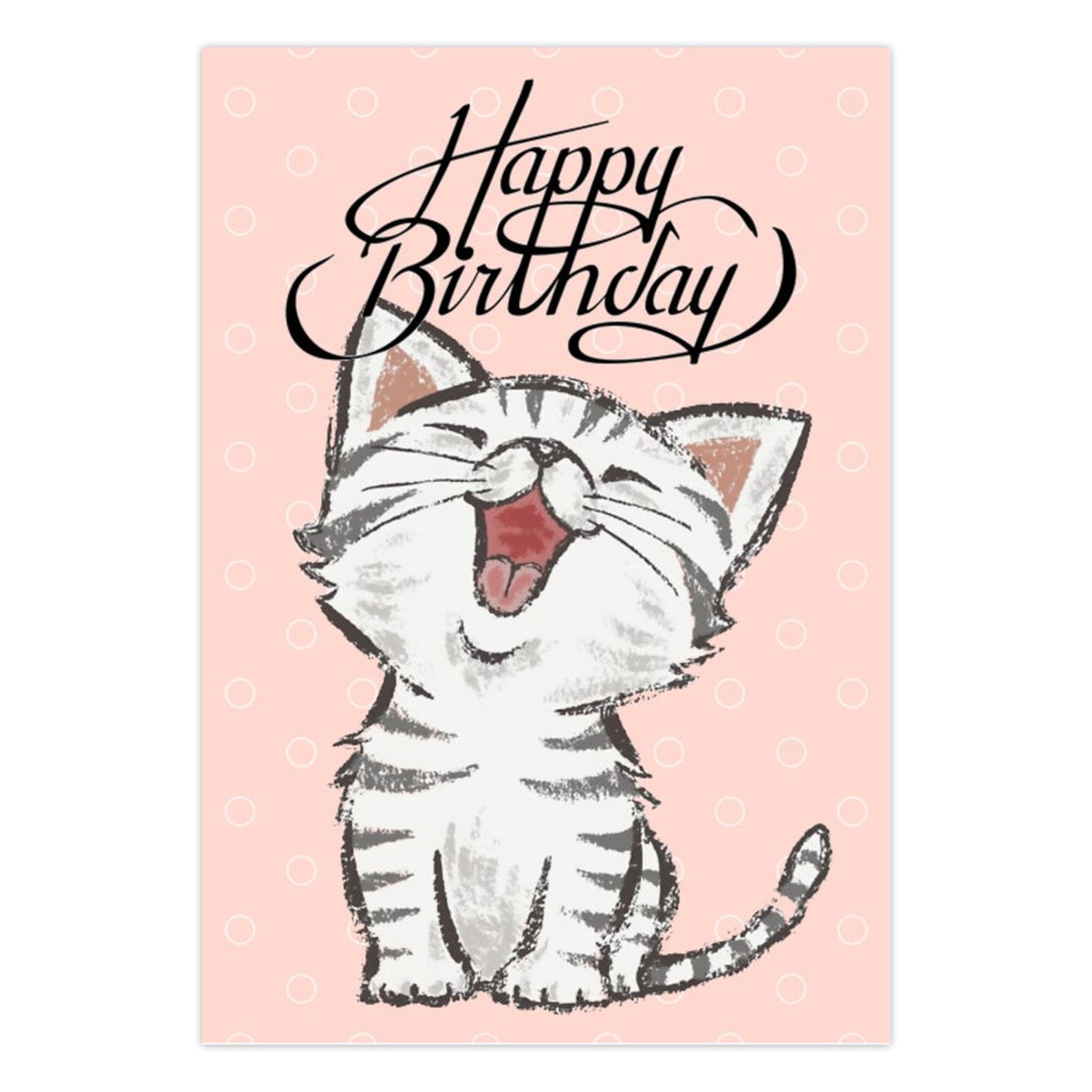 Funny Kitten Cat Birthday Card - Etsy