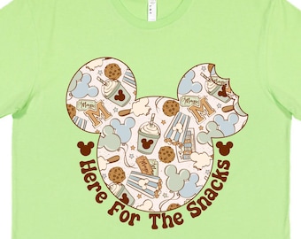 Here for the Snacks, Mickey Snacks, Mickey Shirt, Epcot Shirt, Matching Family Shirts, Disney Shirt, Toddler Disney Shirt, Kids Disney Shirt