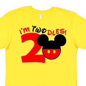 I&#39;m Twodles, Mickey Mouse Birthday Shirt, Mickey Mouse Birthday T-shirt, Mickey Mouse Shirt, Disney Birthday Party Shirt Disney Birthday Tee