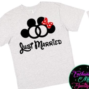 Just Married Shirts, Disney Bride and Groom Couple Shirt, Wedding Shirt, Disney Honeymoon Shirt, Wedding Shirt, Wife and Husband Shirts