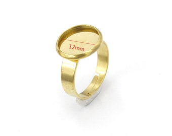 17mm Inner Diameter Stainless Steel Ring Holer For 12mm Cab DIY Jewelry Ring Making