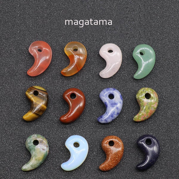 22*14mm Crystal Agate Natural Stone Magatama For DIY Bracelet Necklace Jewelry Making