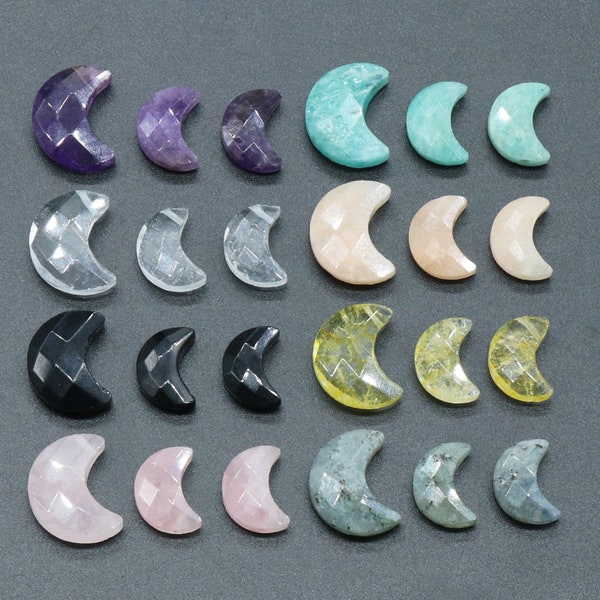 15mm And 20mm Two Size Faceted Natural Crystal Agate Crescent Moon Beads, DIY Accessories