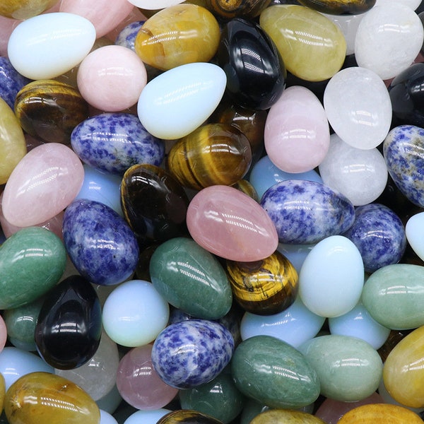 20*30mm Natural Crystal Agate Gemstone Small Egg,Colorful Easter Egg For Gift , Healing Stone, Massage Face