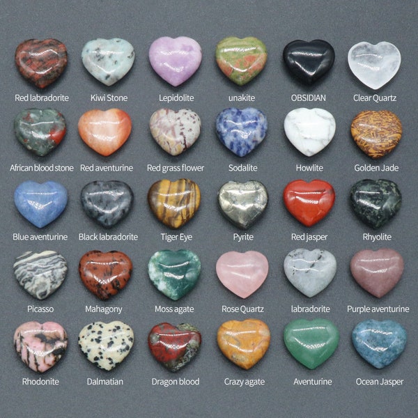 20mm No Hole Natural Stone Heart Shaped Ornaments, Valentine's Day Gift