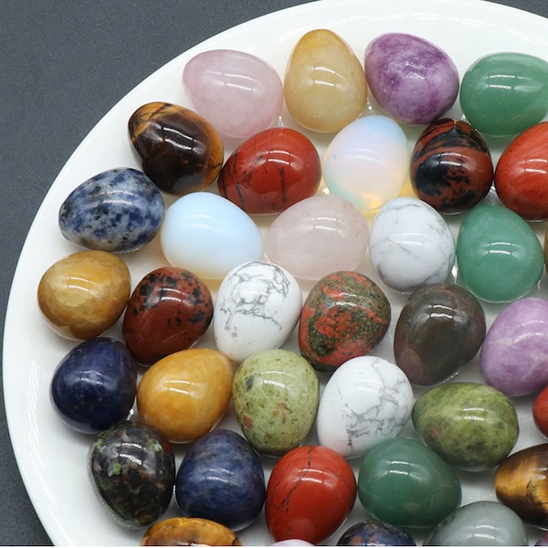 17*20mm Natural Agate Crystal Mini Egg, Easter Egg Gift Ornaments, Gemstone