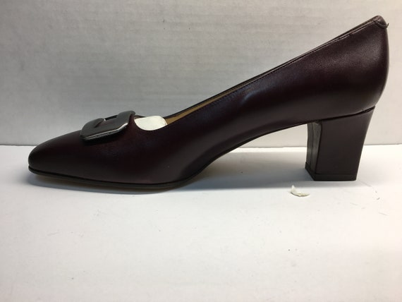 burgundy 2 inch heels