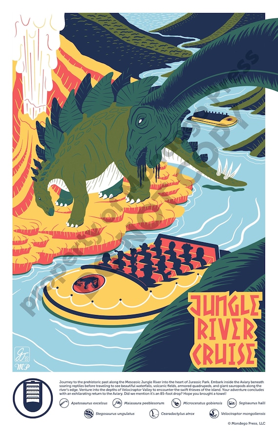 Jungle Cruise Jurassic Park Poster Art Print Jurassic - Etsy