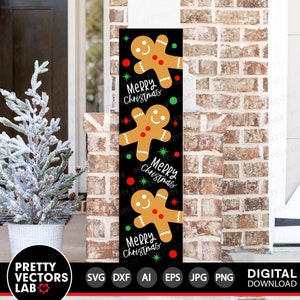 Joyeux Noël Svg, Svg de bienvenue cookie, signe vertical Svg, Svg ferme, hiver couper fichiers, pain d'épice Svg Dxf Eps Png, Silhouette, Cricut