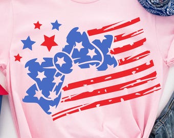 Coquette American Flag PNG SVG, Girls 4th of July Svg Png, Patriotic Bow Graphic, USA Shirt Design, Sublimation File (Digital Download)