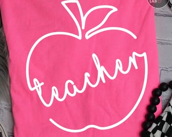 Profesor Manzana PNG SVG, Vuelta al cole Svg Png, Imágenes prediseñadas Vida de profesor, Diseño de camiseta para profesor, Archivos de corte para regalo de educador, Enseñanza, Sublimación