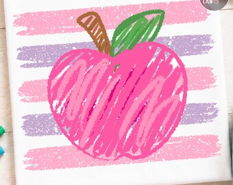 Striped Apple Teacher PNG, Preppy Back to School Png, Teacher Shirt Design, First Day of School, Teacher Life, Sublimation, Digital Download