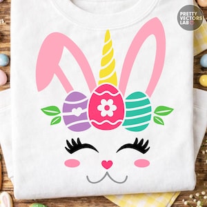 Easter Bunny PNG SVG, Bunny Face Svg Png, Easter Cut Files, Cute Rabbit Clipart, Kids, Girls Shirt Design, Silhouette, Cricut, Sublimation