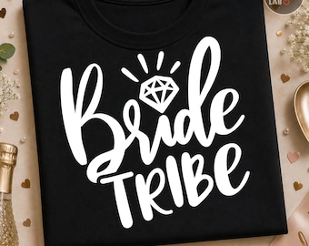 Bride Tribe PNG SVG, Bride Squad Svg Png, Wedding Decor Graphic, Bridal Party Clipart, Bridesmaids Cut Files, Team Bride, Sublimation File