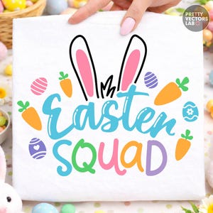 Easter Bunny PNG SVG, Easter Squad Svg Png, Spring Cut Files, Rabbit Clipart, Kids Shirt Design, Family Png, Silhouette, Cricut, Sublimation