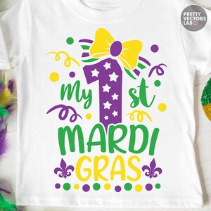 Mein 1. Mardi Gras SVG, Mardi Gras SVG, Png, Kinder-Shirt-Design, Baby Clipart, Neugeborene Schnittdateien, Sublimation, DTF, Silhouette, Cricut