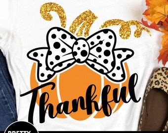 Thankful Svg, Pumpkin Svg, Coquette Gold Glitter Pumpkin Png, Thanksgiving Svg Dxf Eps Png, Fall Cut Files, Sublimation, Silhouette, Cricut